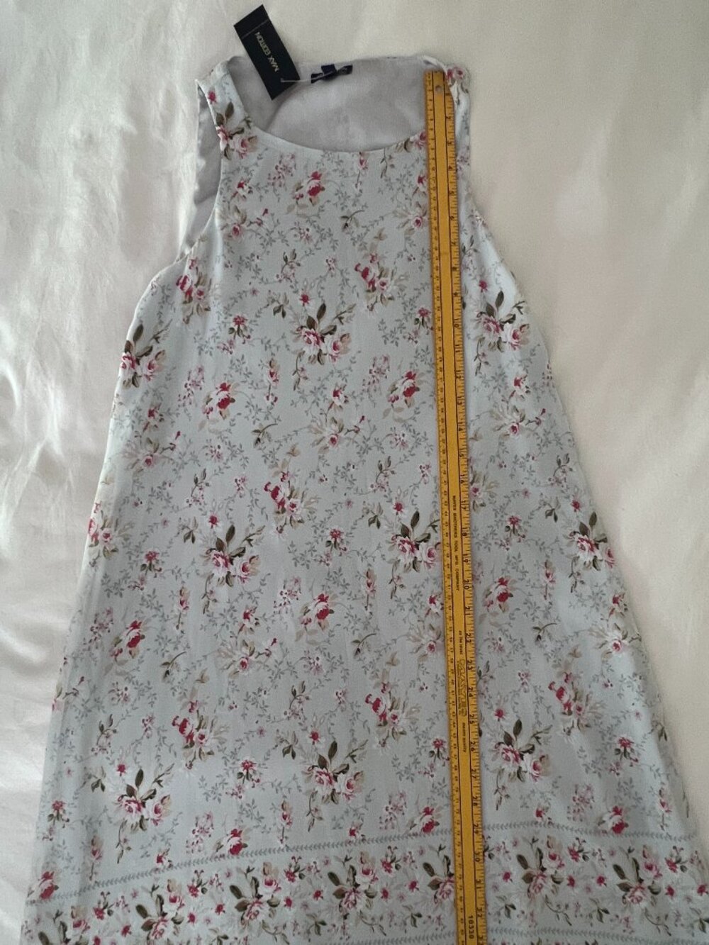 Max Edition Size S Sleeveless Light Blue with Flowers Summer Dress - Picture 6 of 9
